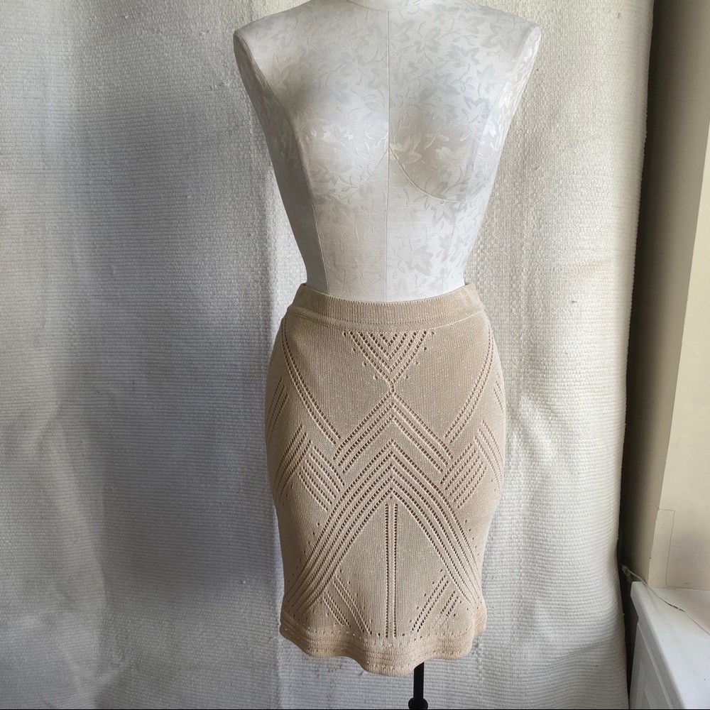 Celine Paris S Sexy Bodycon Boho Knit Pencil Skirt - Picture 3 of 8